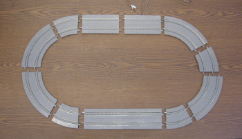 EasyTrolley N scale street sections forming a basic double-track loop.